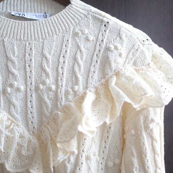NWT Ruffled Knit Sweater. - Picture 5 of 11